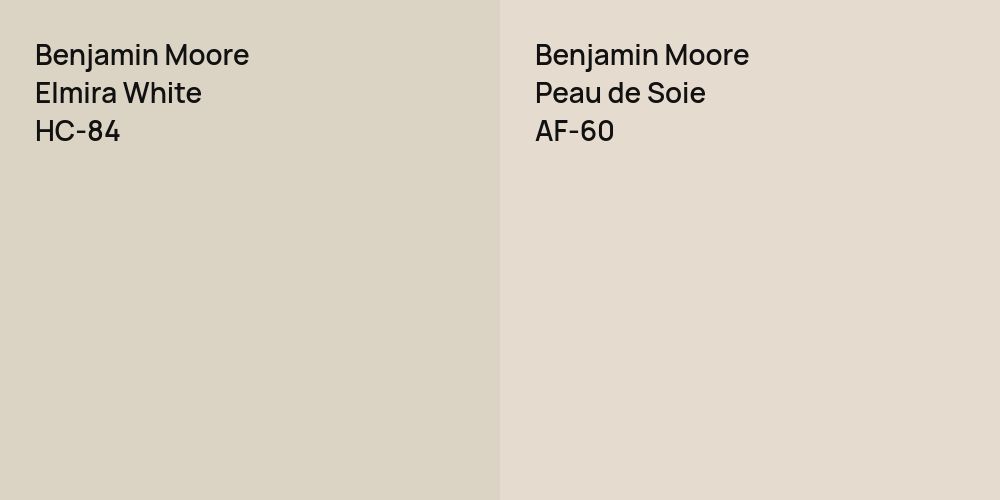 Benjamin Moore Elmira White vs. Benjamin Moore Peau de Soie