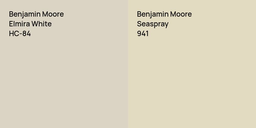 Benjamin Moore Elmira White vs. Benjamin Moore Seaspray