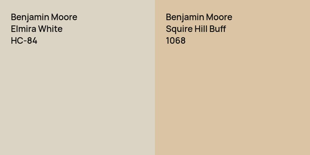 Benjamin Moore Elmira White vs. Benjamin Moore Squire Hill Buff