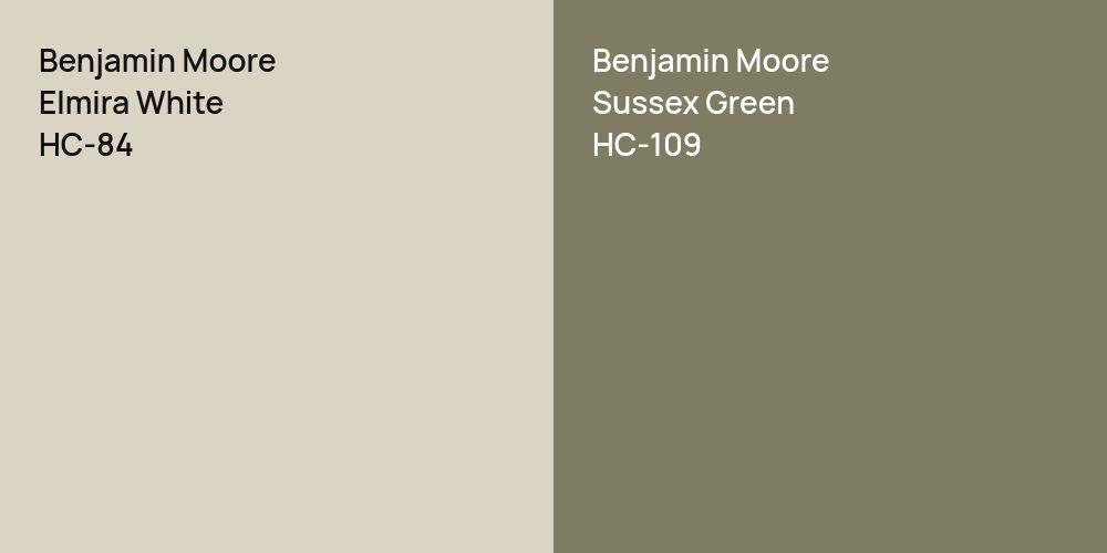 Benjamin Moore Elmira White vs. Benjamin Moore Sussex Green