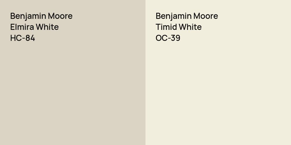 Benjamin Moore Elmira White vs. Benjamin Moore Timid White