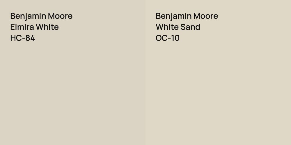 Benjamin Moore Elmira White vs. Benjamin Moore White Sand