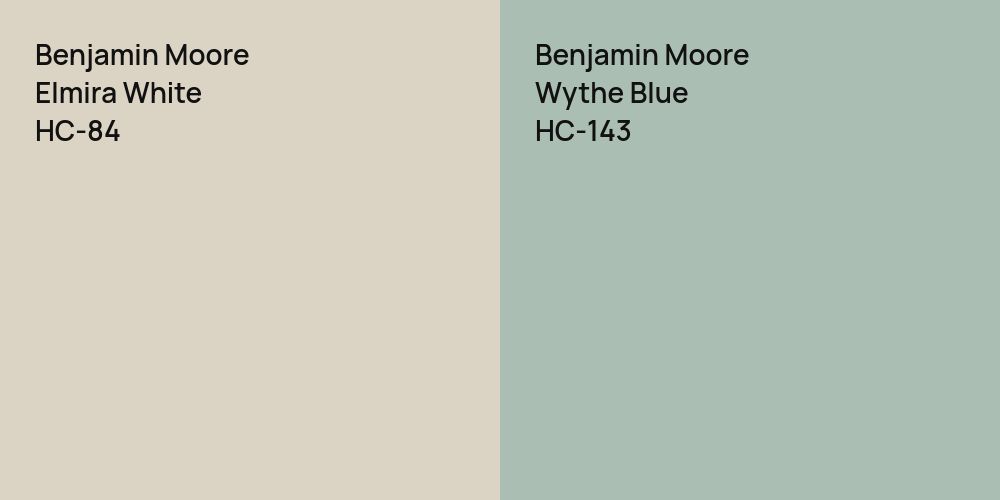 Benjamin Moore Elmira White vs. Benjamin Moore Wythe Blue