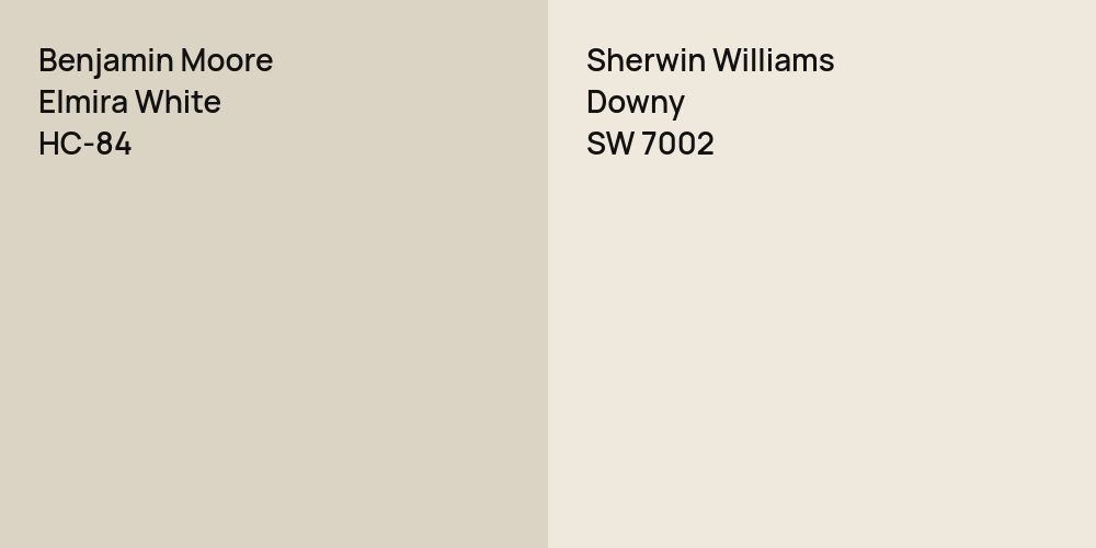 Benjamin Moore Elmira White vs. Sherwin Williams Downy