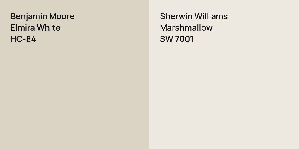 Benjamin Moore Elmira White vs. Sherwin Williams Marshmallow