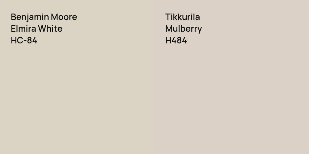 Benjamin Moore Elmira White vs. Tikkurila Mulberry