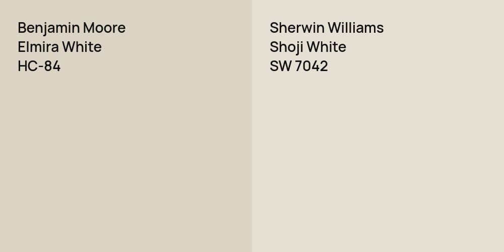 Benjamin Moore Elmira White vs. Sherwin Williams Shoji White