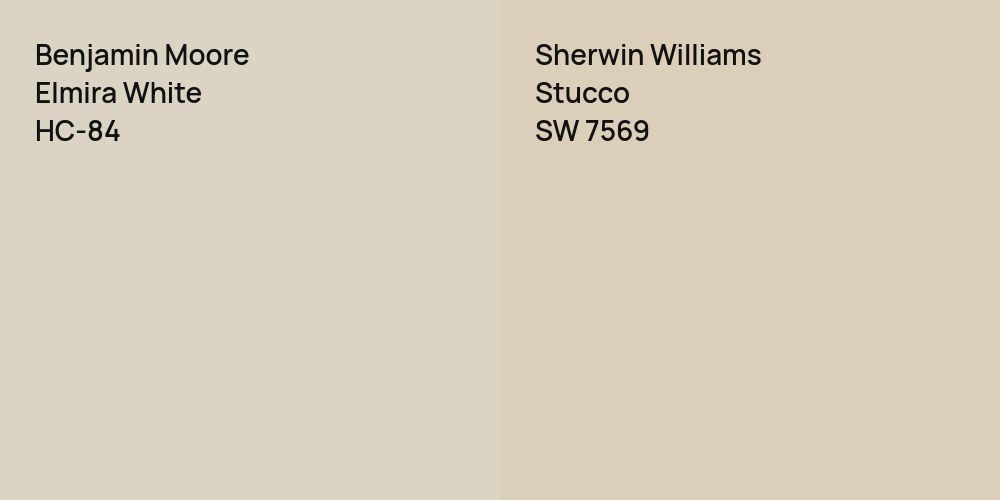 Benjamin Moore Elmira White vs. Sherwin Williams Stucco