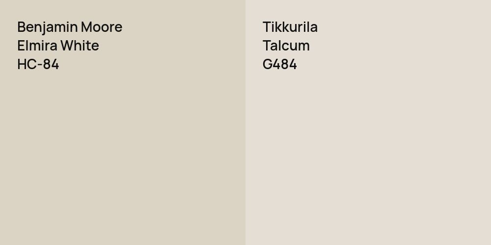 Benjamin Moore Elmira White vs. Tikkurila Talcum