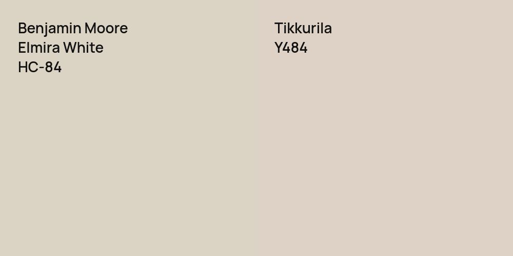 Benjamin Moore Elmira White vs. Tikkurila Y484