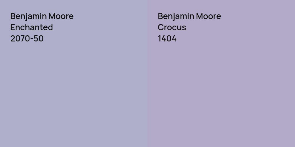 Benjamin Moore Enchanted vs. Benjamin Moore Crocus