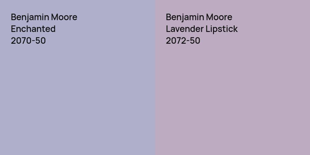 Benjamin Moore Enchanted vs. Benjamin Moore Lavender Lipstick