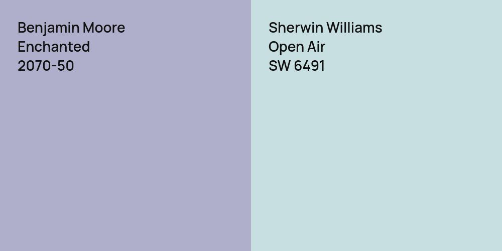 Benjamin Moore Enchanted vs. Sherwin Williams Open Air