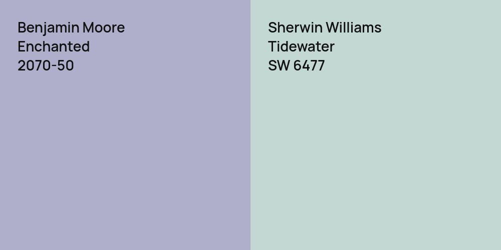 Benjamin Moore Enchanted vs. Sherwin Williams Tidewater