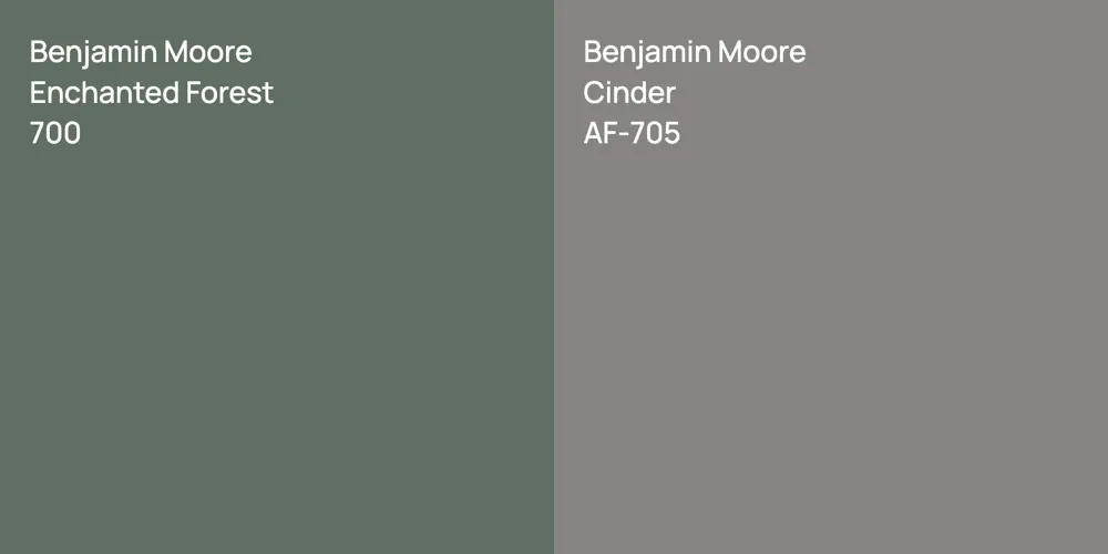 Benjamin Moore Enchanted Forest vs. Benjamin Moore Cinder