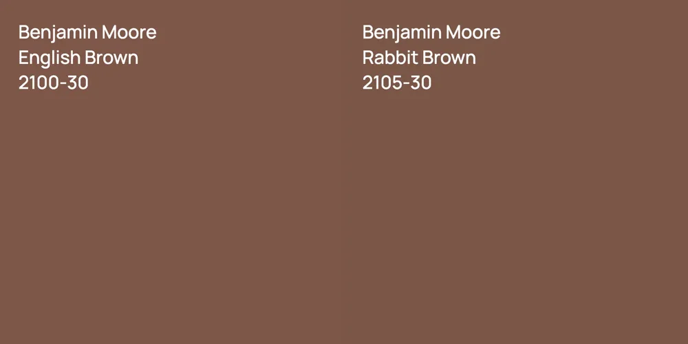 Benjamin Moore English Brown vs. Benjamin Moore Rabbit Brown comparison