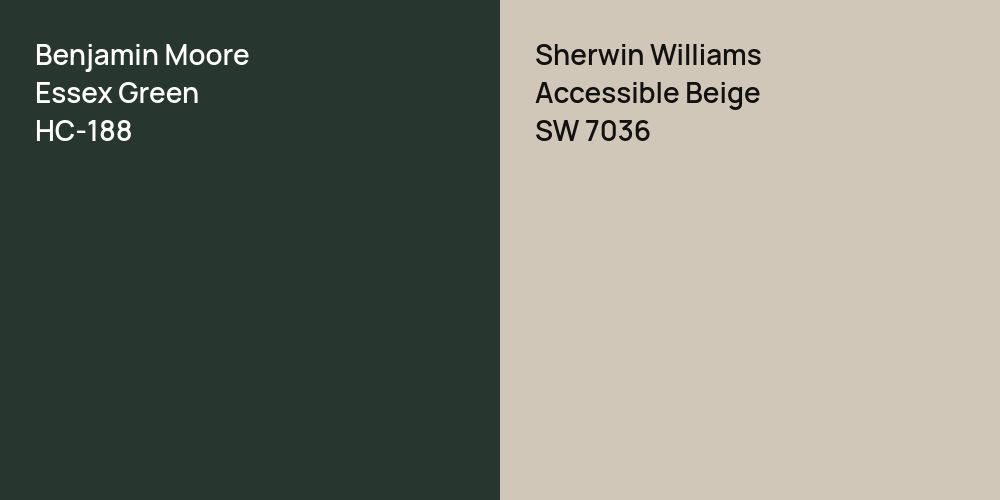 Benjamin Moore Essex Green vs. Sherwin Williams Accessible Beige