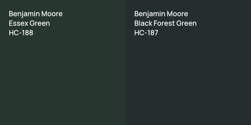 Benjamin Moore Essex Green vs. Benjamin Moore Black Forest Green