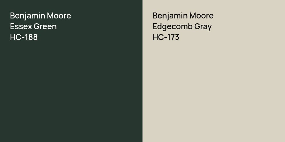 Benjamin Moore Essex Green vs. Benjamin Moore Edgecomb Gray