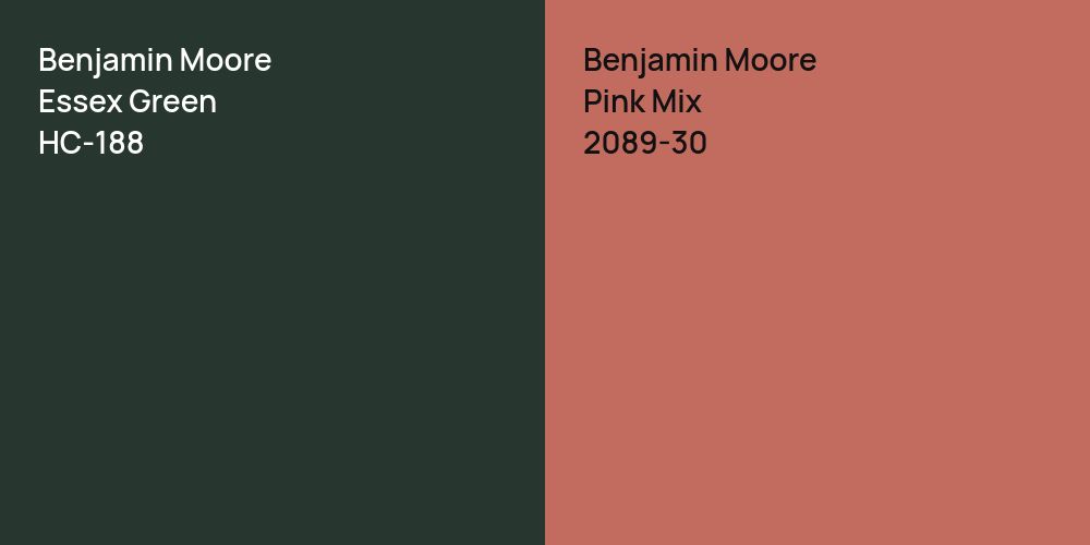 Benjamin Moore Essex Green vs. Benjamin Moore Pink Mix