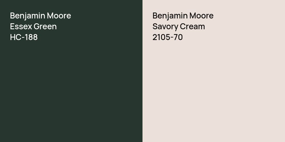 Benjamin Moore Essex Green vs. Benjamin Moore Savory Cream