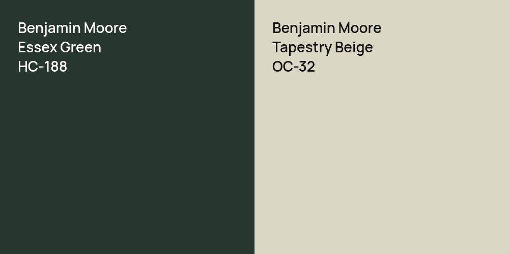 Benjamin Moore Essex Green vs. Benjamin Moore Tapestry Beige