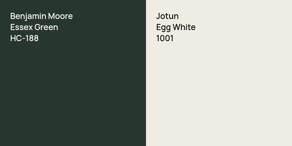 Benjamin Moore Essex Green vs. Jotun Egg White