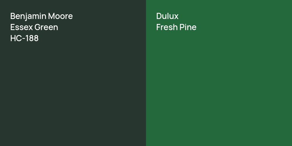 Benjamin Moore Essex Green vs. Dulux Fresh Pine