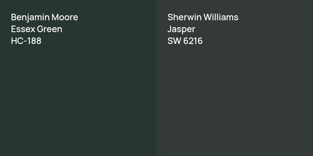 Benjamin Moore Essex Green vs. Sherwin Williams Jasper