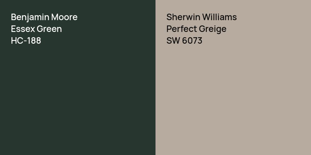 Benjamin Moore Essex Green vs. Sherwin Williams Perfect Greige