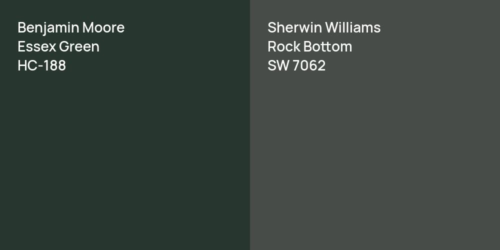 Benjamin Moore Essex Green vs. Sherwin Williams Rock Bottom