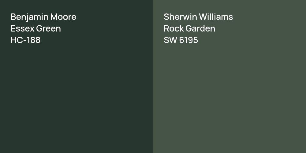 Benjamin Moore Essex Green vs. Sherwin Williams Rock Garden