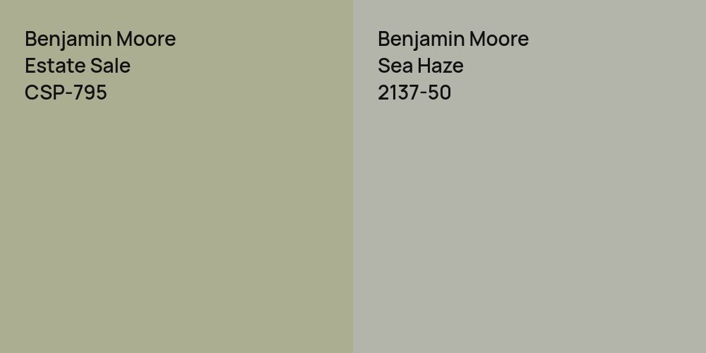 Benjamin Moore Estate Sale vs. Benjamin Moore Sea Haze