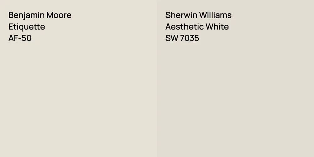 Benjamin Moore Etiquette vs. Sherwin Williams Aesthetic White