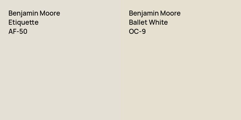 Benjamin Moore Etiquette vs. Benjamin Moore Ballet White