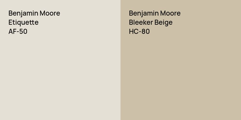 Benjamin Moore Etiquette vs. Benjamin Moore Bleeker Beige