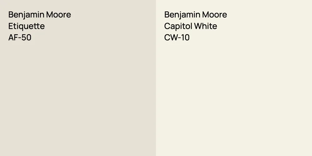 Benjamin Moore Etiquette vs. Benjamin Moore Capitol White