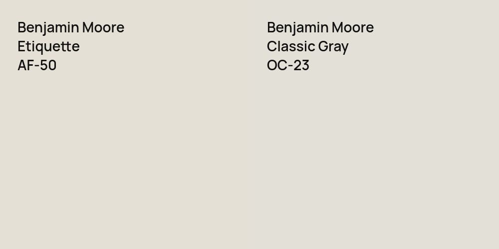 Benjamin Moore Etiquette vs. Benjamin Moore Classic Gray