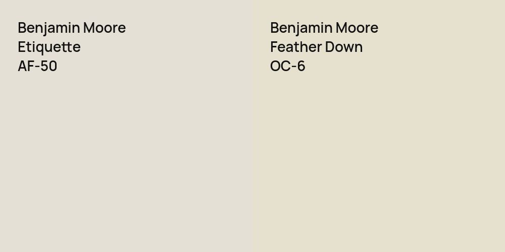 Benjamin Moore Etiquette vs. Benjamin Moore Feather Down