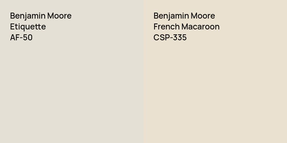 Benjamin Moore Etiquette vs. Benjamin Moore French Macaroon