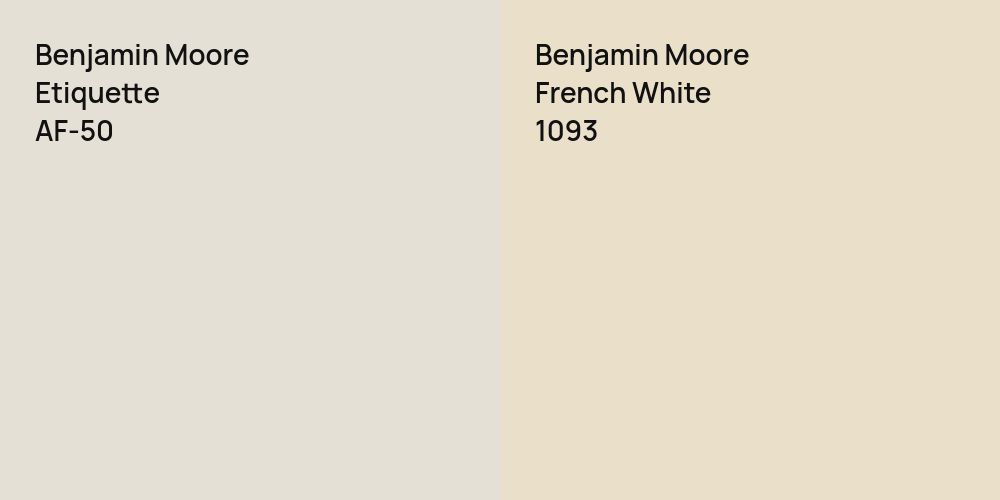 Benjamin Moore Etiquette vs. Benjamin Moore French White