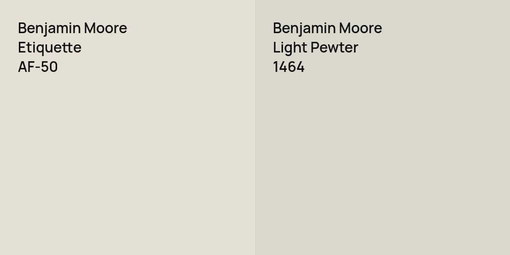 Benjamin Moore Etiquette vs. Benjamin Moore Light Pewter