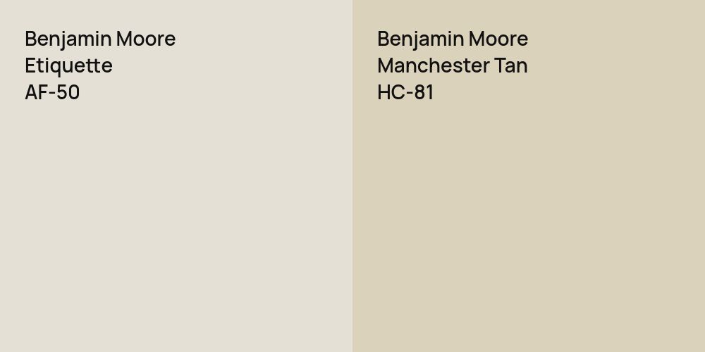 Benjamin Moore Etiquette vs. Benjamin Moore Manchester Tan