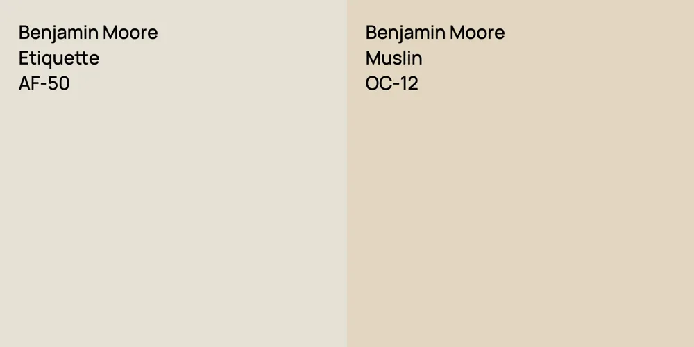 Benjamin Moore Etiquette vs. Benjamin Moore Muslin