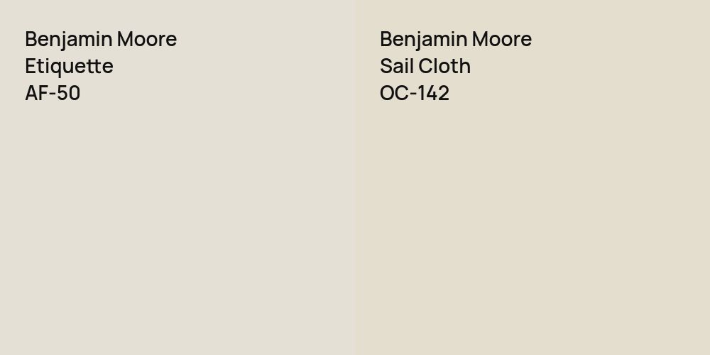 Benjamin Moore Etiquette vs. Benjamin Moore Sail Cloth