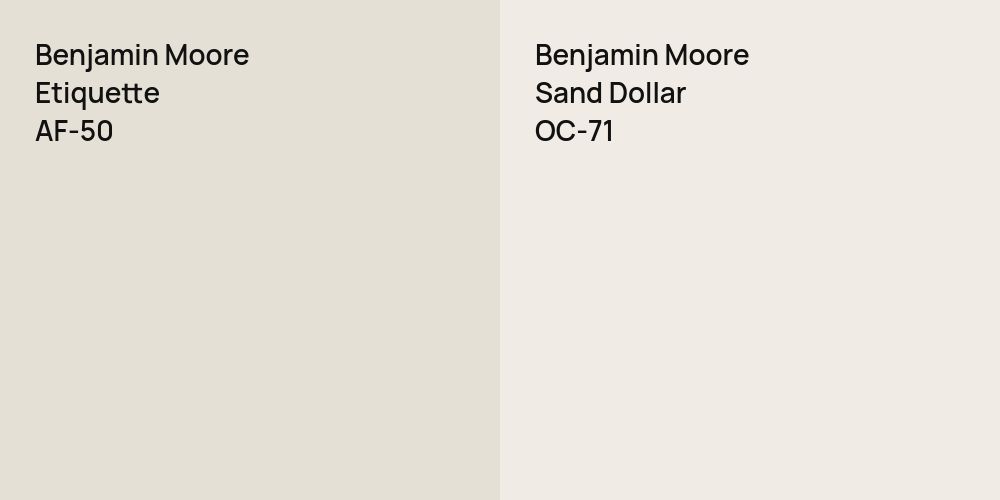 Benjamin Moore Etiquette vs. Benjamin Moore Sand Dollar