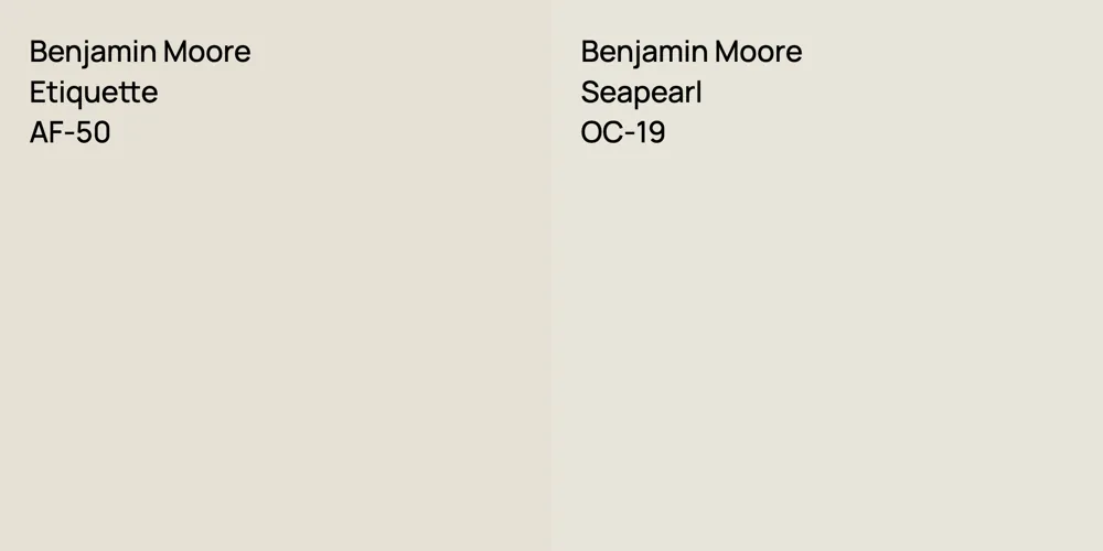 Benjamin Moore Etiquette vs. Benjamin Moore Seapearl