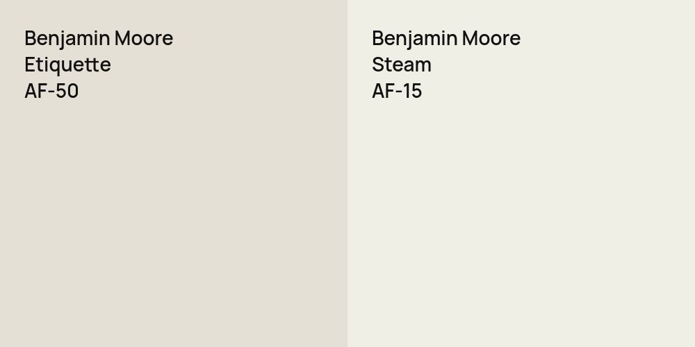 Benjamin Moore Etiquette vs. Benjamin Moore Steam