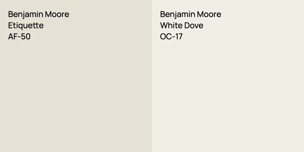 Benjamin Moore Etiquette vs. Benjamin Moore White Dove