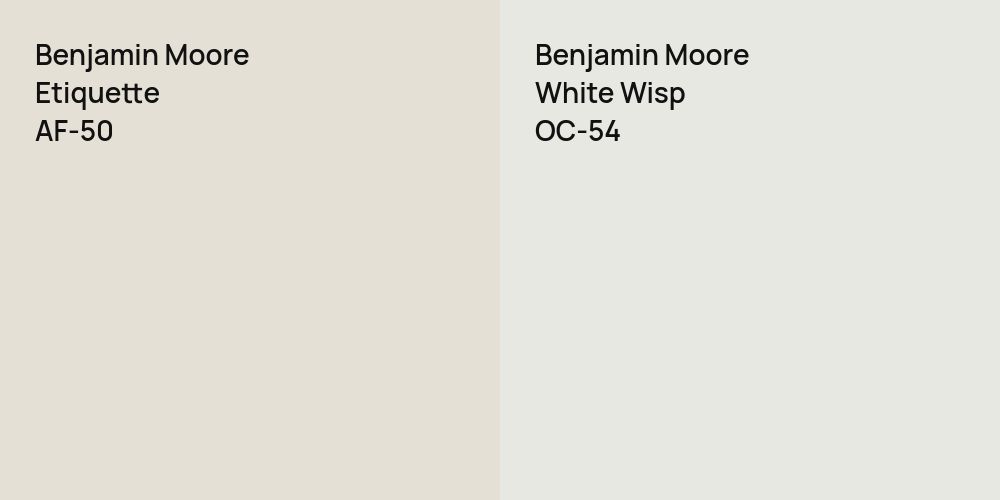 Benjamin Moore Etiquette vs. Benjamin Moore White Wisp